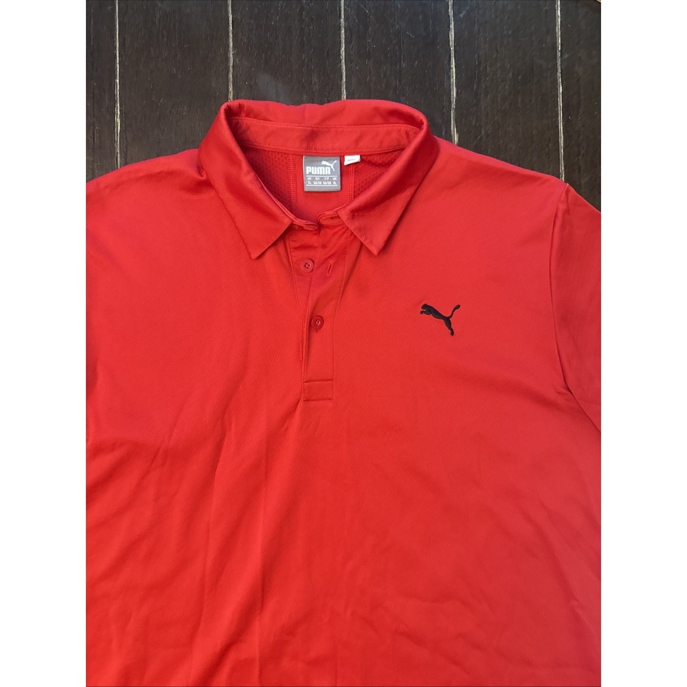 PUMA Men's Red Performance Golf Polo Shirt XL Short Sleeve Moisture Wicking